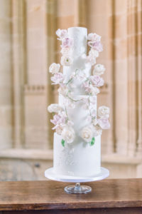 elegant pastel 4 tier wedding cake with sugar flowers by Monannie 