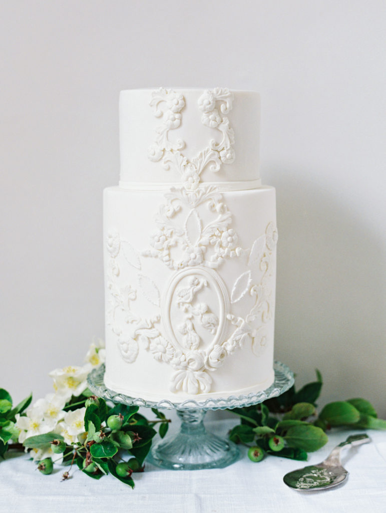 White 2 tier bespoke wedding cake